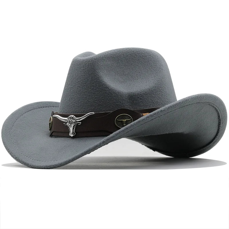 West cowboy hat Chapeu black wool man Wome hat Hombre Jazz hat Cowgirl large hat for men sombreros 56-58Cm