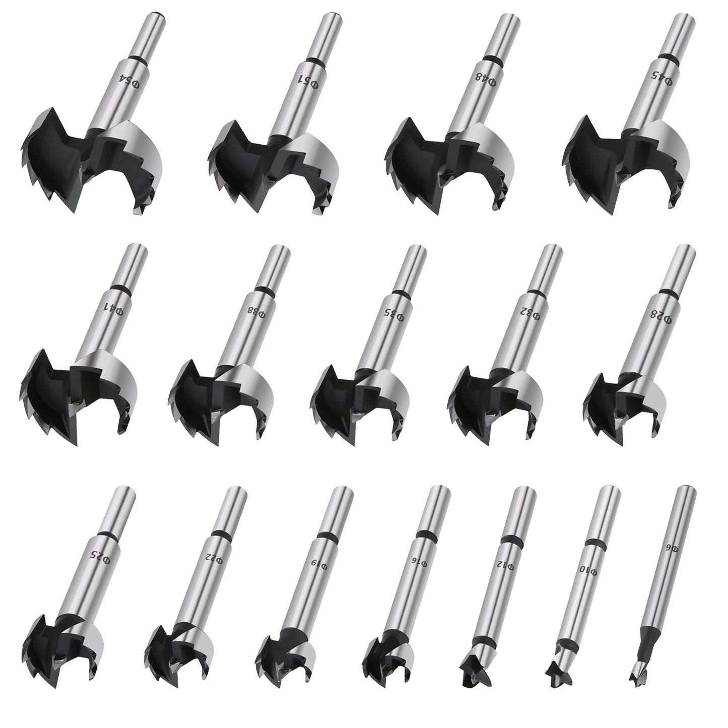 Vearter 1Pc 6mm-100mm Forstner Woodworking Tools Hole Saw Hinge Boring Drill Bits Round Shank High Carbon Steel Cutter