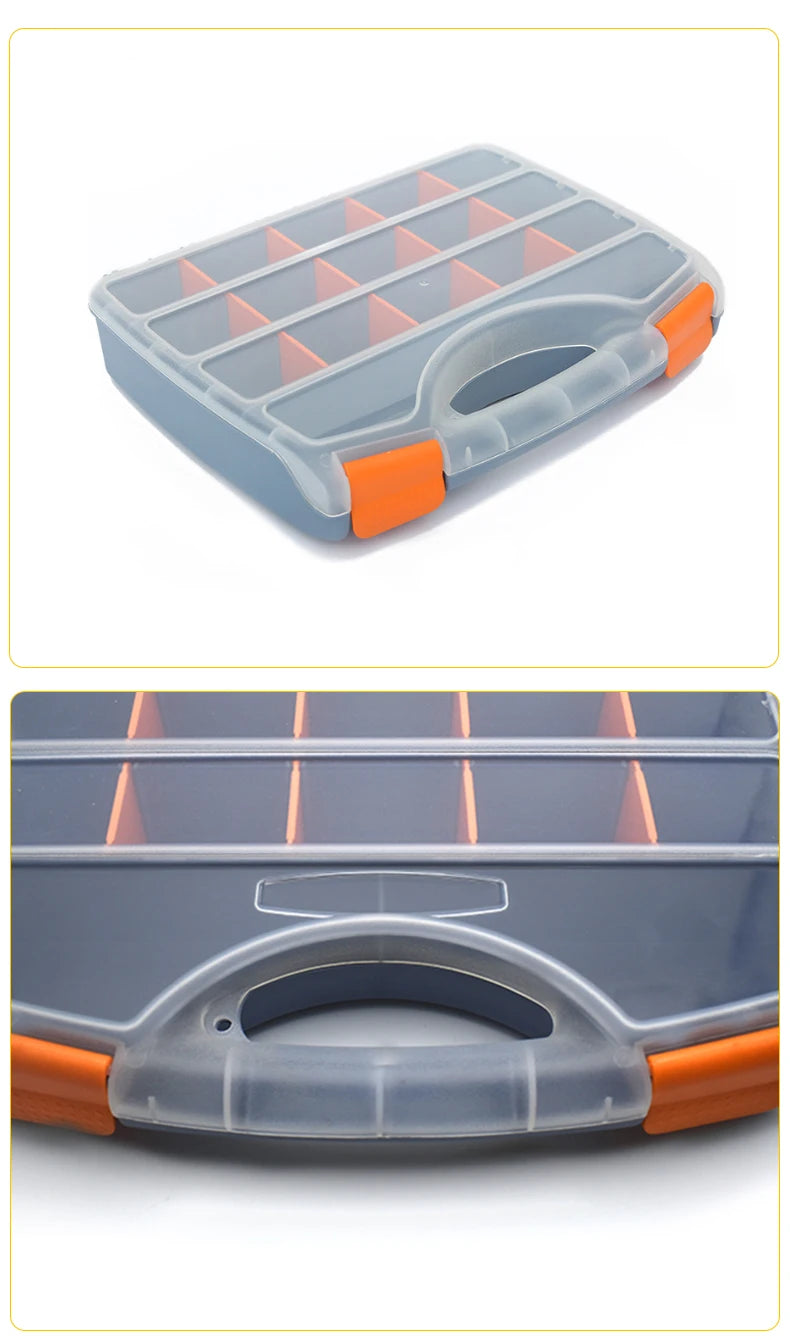 2-24 Grids Screw Organizer Container Box Plastic Transparent Compartment Adjustable Storage Box For Jewelry Button Hardware Tool