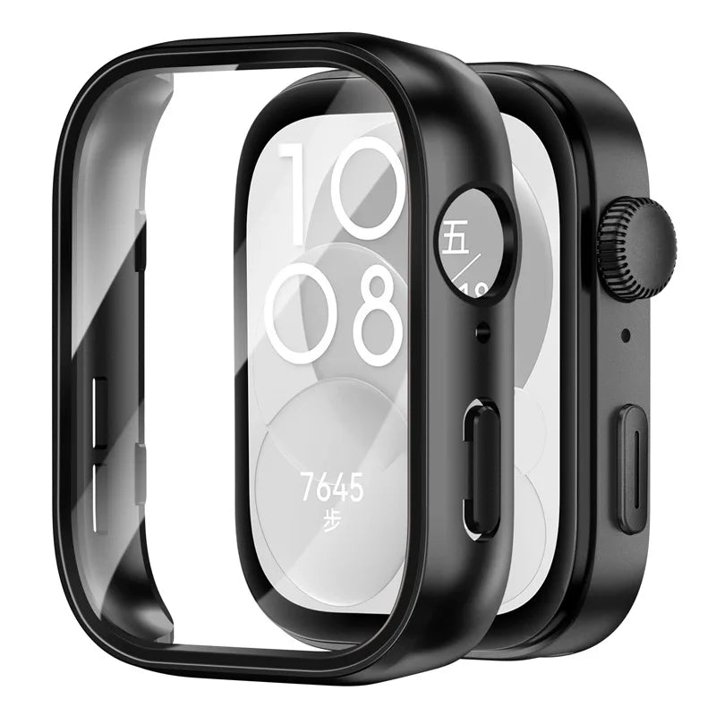 Glass+Case For Huawei Watch Fit 3 4 All-Around Screen Protector Hard PC Bumper Tempered Glass Watch Case Huawei Watch Fit 4 Pro
