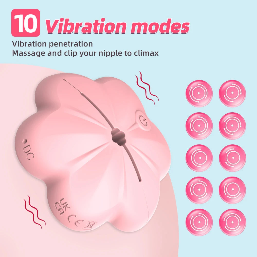 Nipple Clamps Vibrating Massager Remote Control Invisible Wear Sex Toys for Women Breast Pleasure Stimulate Foreplay Teasing Toy