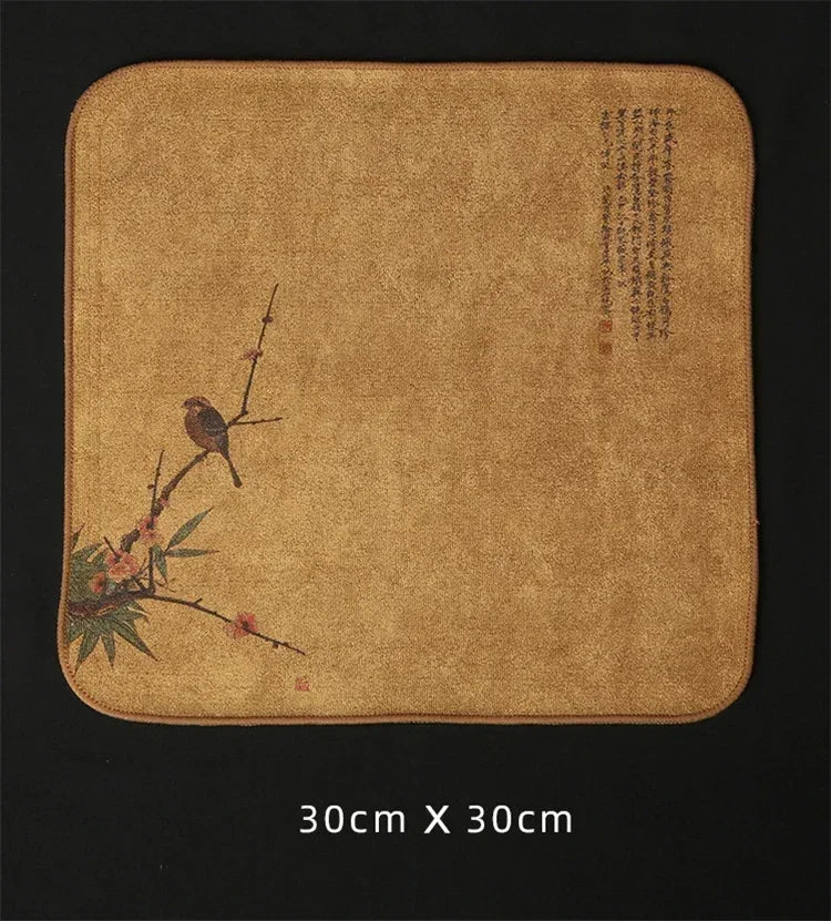 Painted Tea Towel Absorbent Rag Thickened Table Cleaning Tea Cloth Cotton Household Kitchen Cleaning Cloth Dish Cleaning Towels