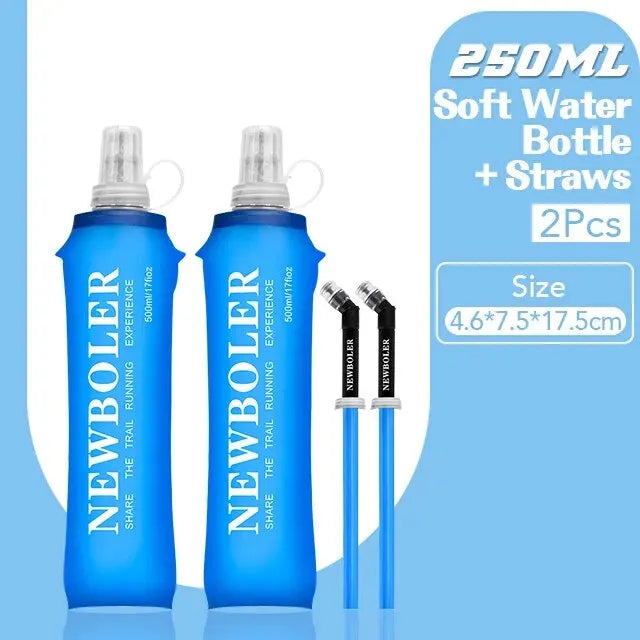 NEWBOLER 250ml 500ml Water Bottle TPU Folding Soft Flask Sport Water Bottle Water Bag Collapsible Water Bottle Running Camping