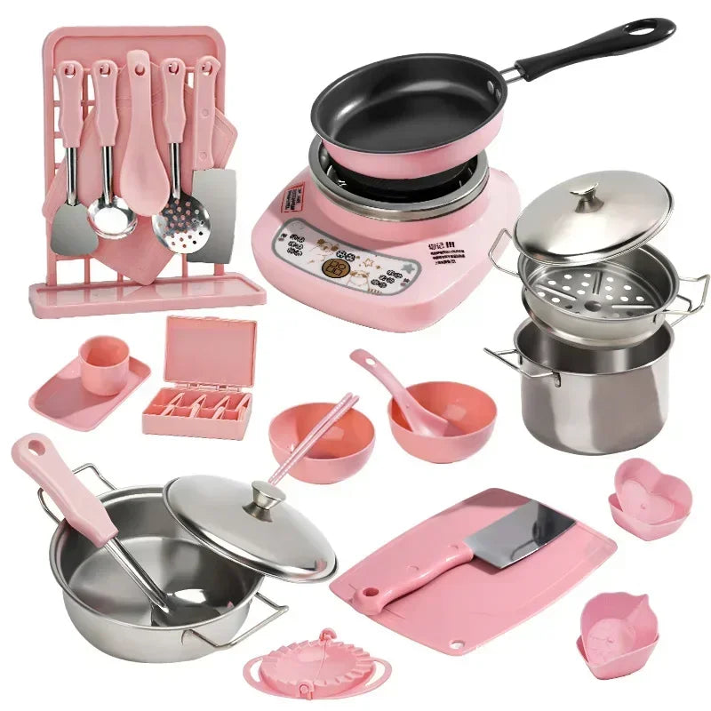 New Girl Baby Can Cook Funny Mini Kitchen Wholesale Real Cooked Family Toy Set Birthday Gift Girl Toys