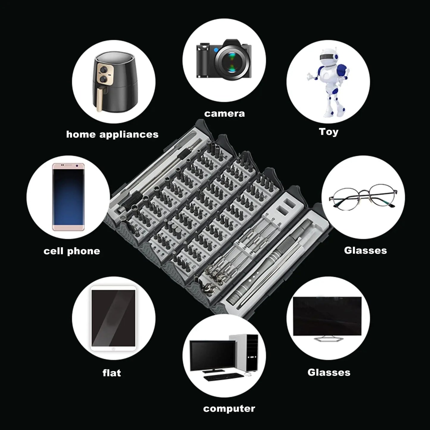 128 in 1 Multi Functional Screwdriver Set Portable Precision Hand Screw Drivers Kit Extended S2 Folding Home Phone Repair Tools