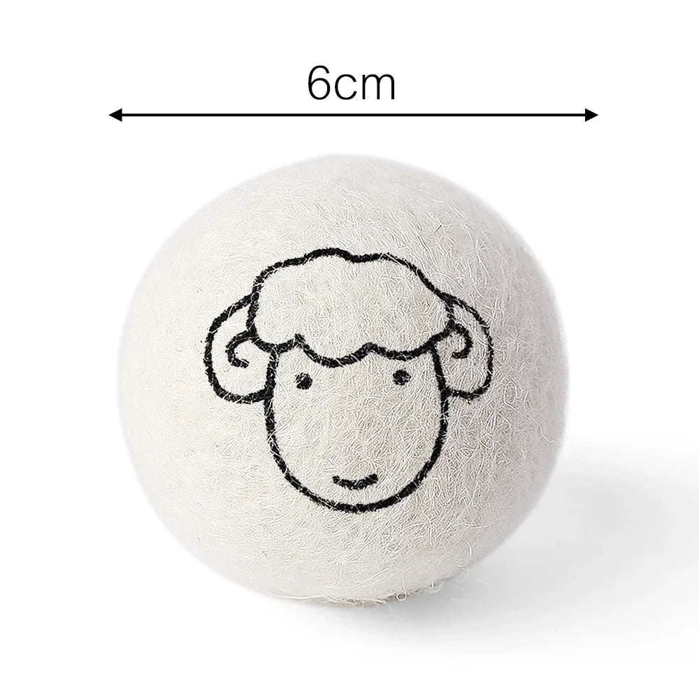 6Pcs Reusable Wool Dryer Balls Clothes Softener Laundry Fleece Dryer Ball Kit Home Clothes Dryer Washing Machine 3/4/5/6/7cm