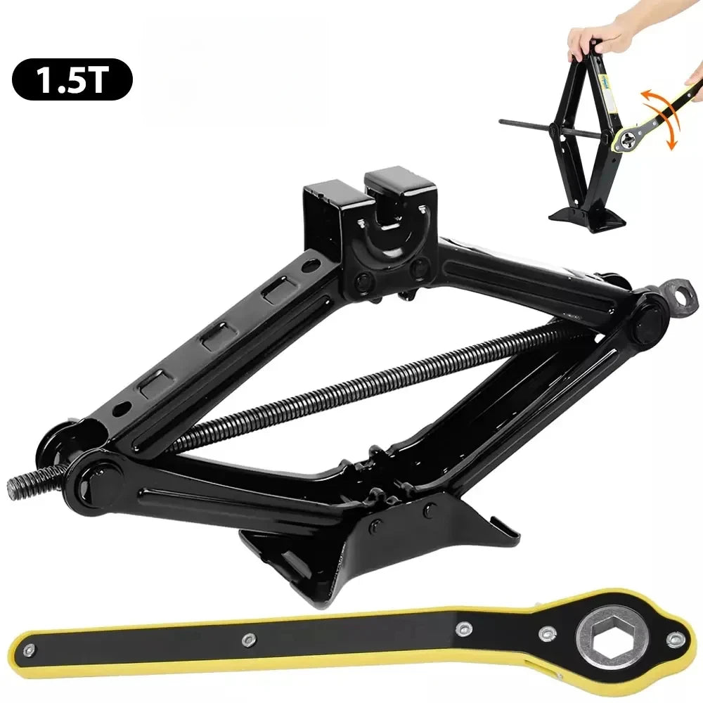 1.5T car jacks Manual Lift Jack Car Repair Tool Lifting Tool with Labor-saving Ratchet Wrench Foldable Jack for Car