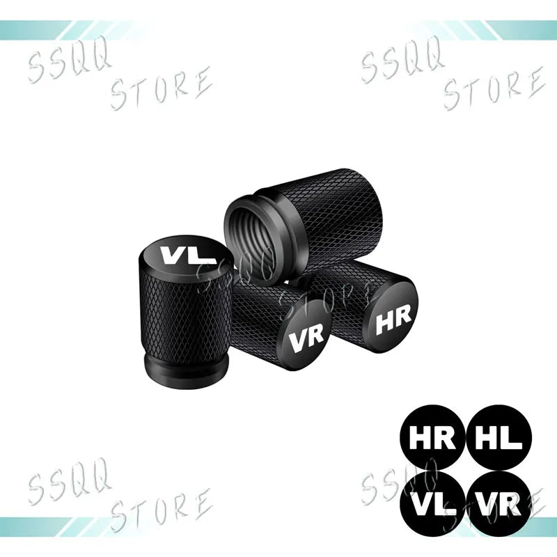 4pcs VR VL HL HR Emblem Universal Car Wheel Tire Valve Stem Caps Dust Covers Metal Tire Wheel Stem Air Valve Cap Car Accessories