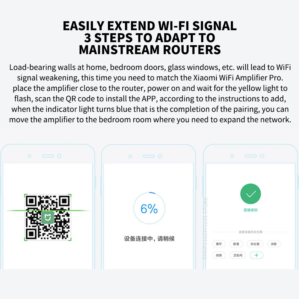 New Original Xiaomi Wifi Amplifier Pro 300M 2.4G Repeater Network Expander Range Extender Roteader Mi Wireless Wi-Fi Router