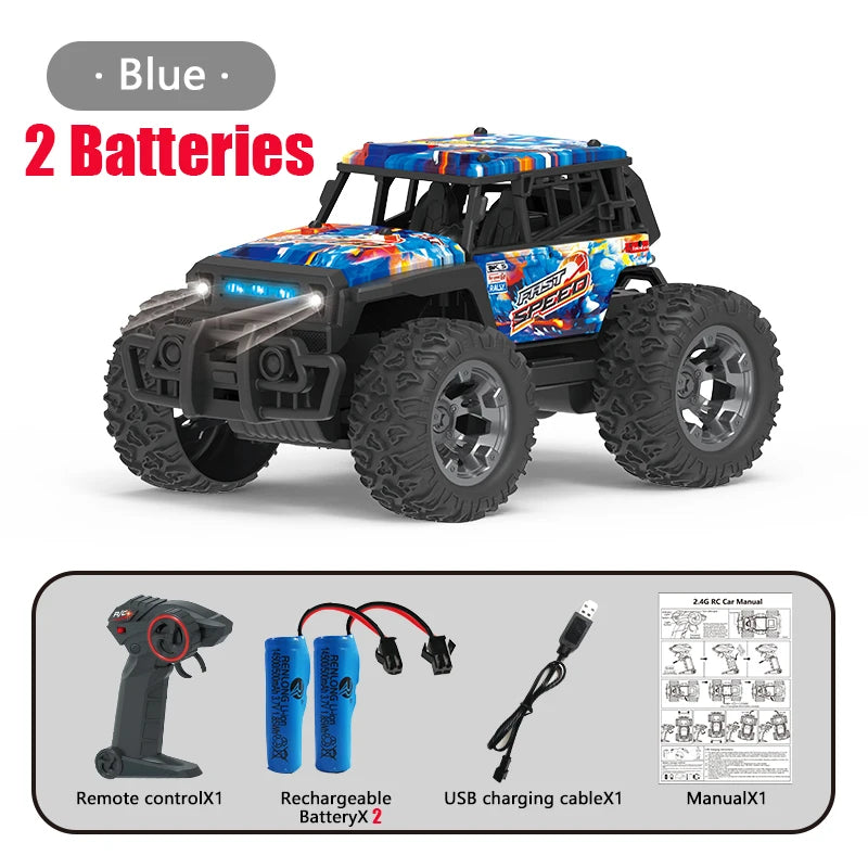 2.4G RC Car Electric Drive Off-Road Big Wheel High Speed Purple Remote Control Trucks Girls Toys for Children