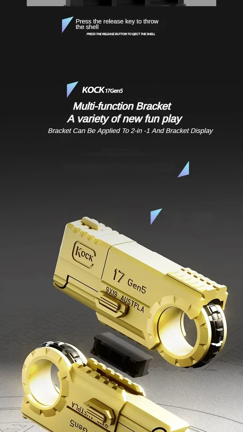 Ring Pistol Soft Bullet Gun Portable Mini 3D Decompression Shell Ejection Alloy Outdoor Funny Toy Boy Birthday Gift Fidget Toys