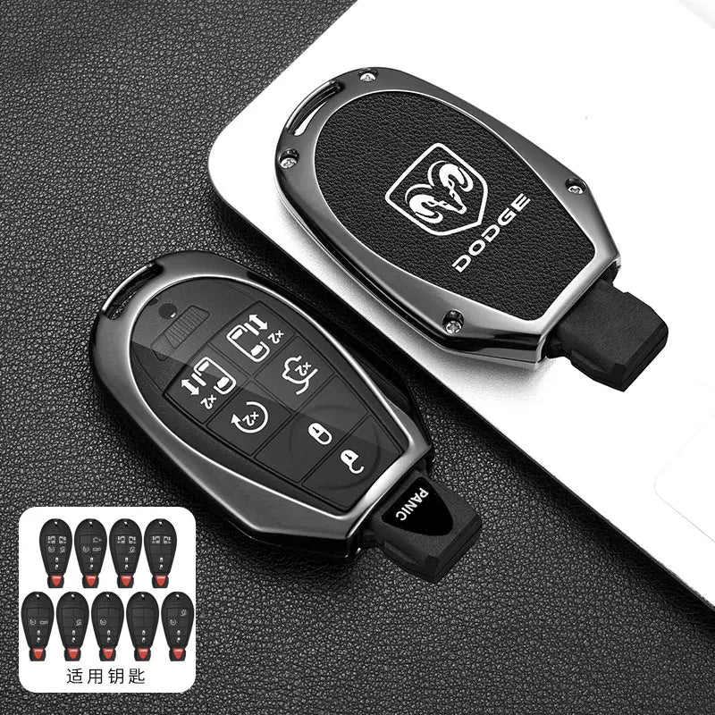Leather+TPU Car Remote Key Case Cover Shell For Dodge Durango Magnum Journey Ram Challenger Charger Protector Holder Accessories