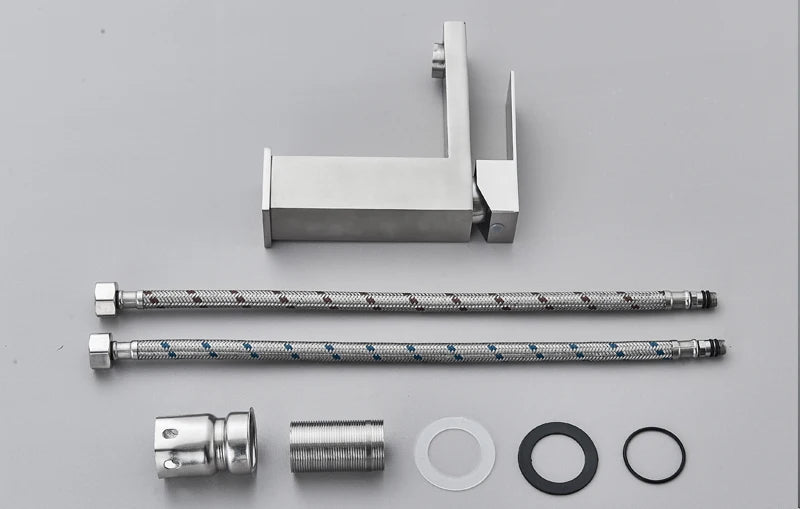 Shinesia Bathroom Faucets Stainless Steel Basin Faucet Tall And Short Deck Mounted Bathroom Sink Mixer Tap Hot And Cold Water
