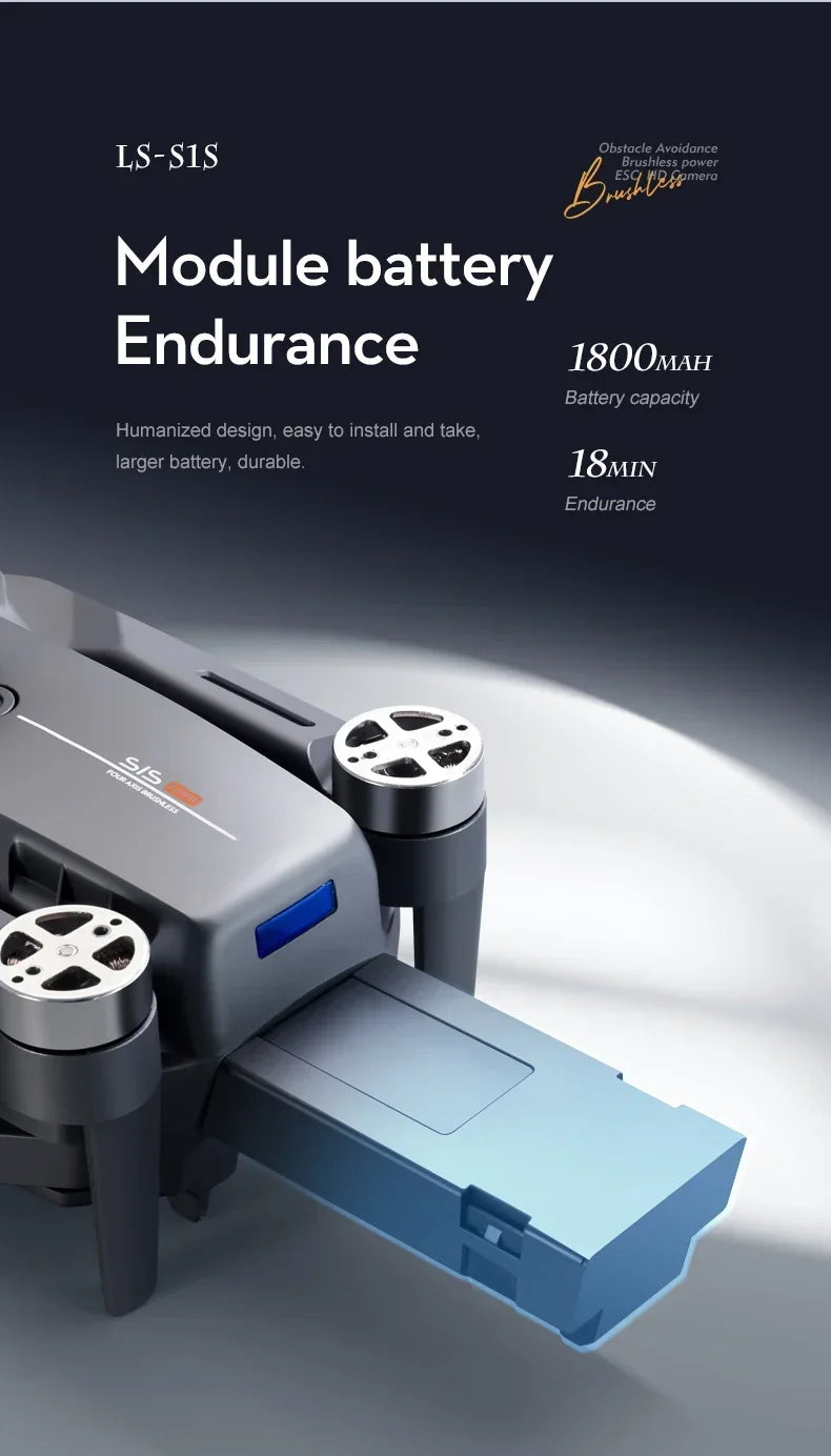 New S1S 5G GPS Drone Camera 8K Professional Brushless Motor Dron Obstacle Avoidance HD Dual Camera Foldable Quadcopter Toys