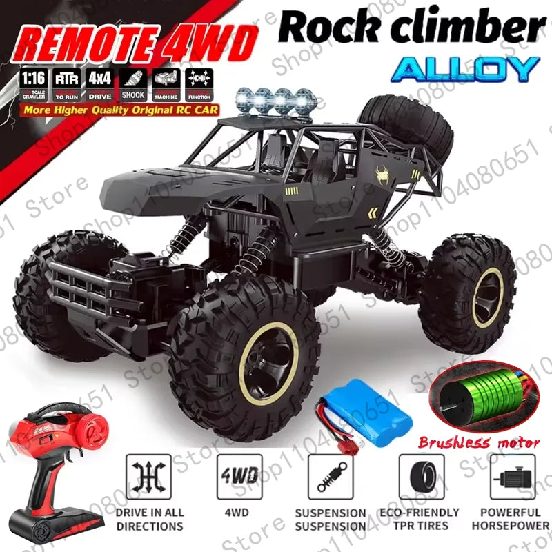 New 4WD Remote Control Car With Led Lights Radio RC Buggy Off-Road Drift Trucks RTR Vehicle Gifts Toy for Children Boy Kid Adult