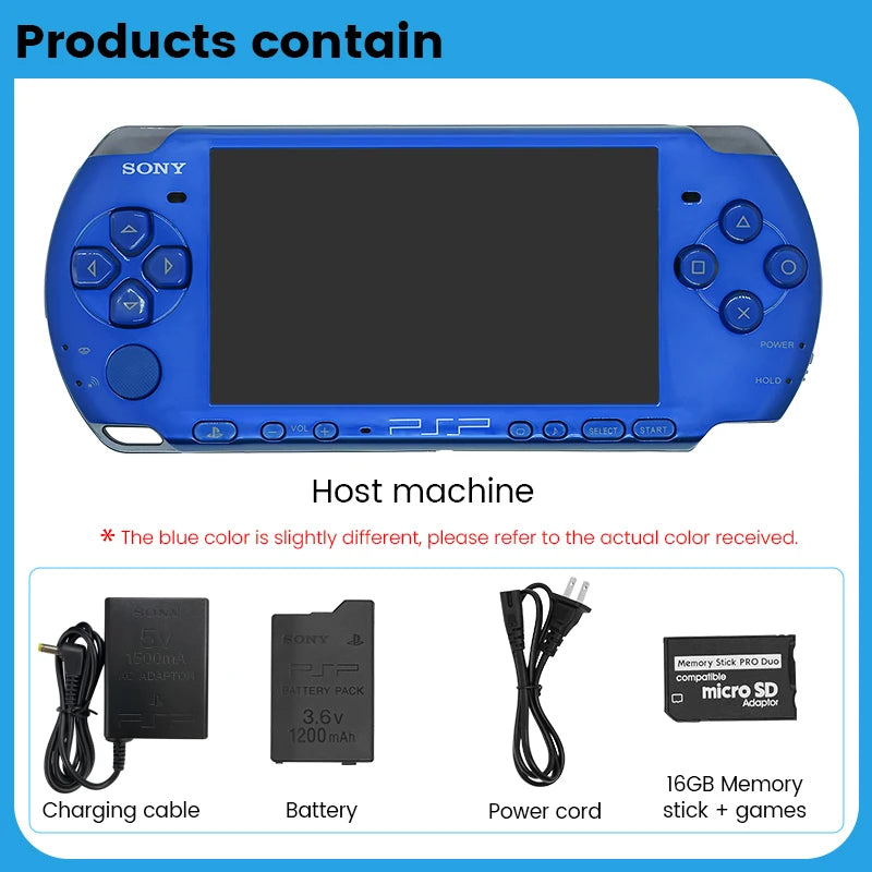PlayStation PSP 3000 VIBRANT BLUE (PSP-3006) Original Game Console Sony PSP3000 Handheld Arcade Game Console (+Free Games)