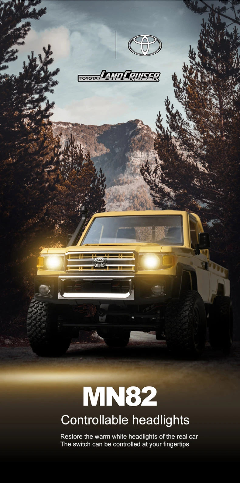 ZWN 1:12/1:16 Retro Rc Car With LED Lights Full-scale Simulation Vehicle Professional 4WD Remote Control Pickup Truck Model Toys