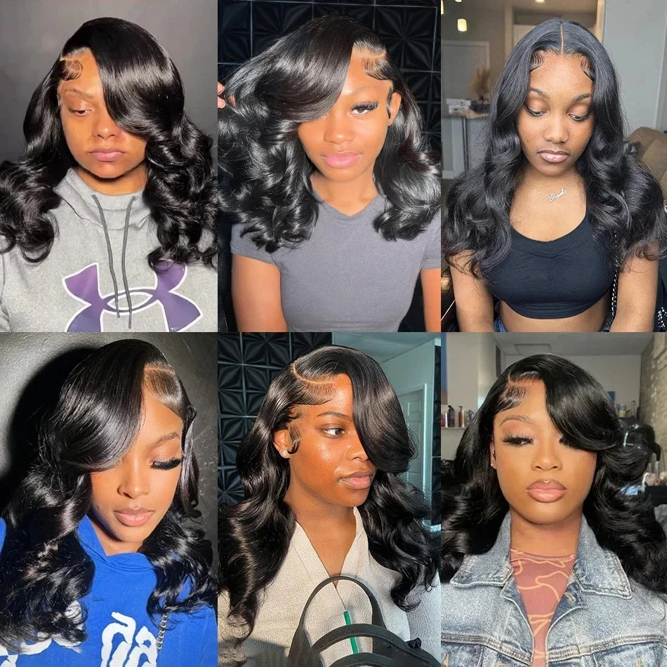 Pre Cut No Glue Glueless Wigs Human Hair Body Wave Lace Frontal Wig Wet and Wavy Water Wave Human Hair Wig on Clearance Sale Glueless Pre plucked Human Wigs Ready to Go Wear And Go Glueless Human Hair Wig For Women