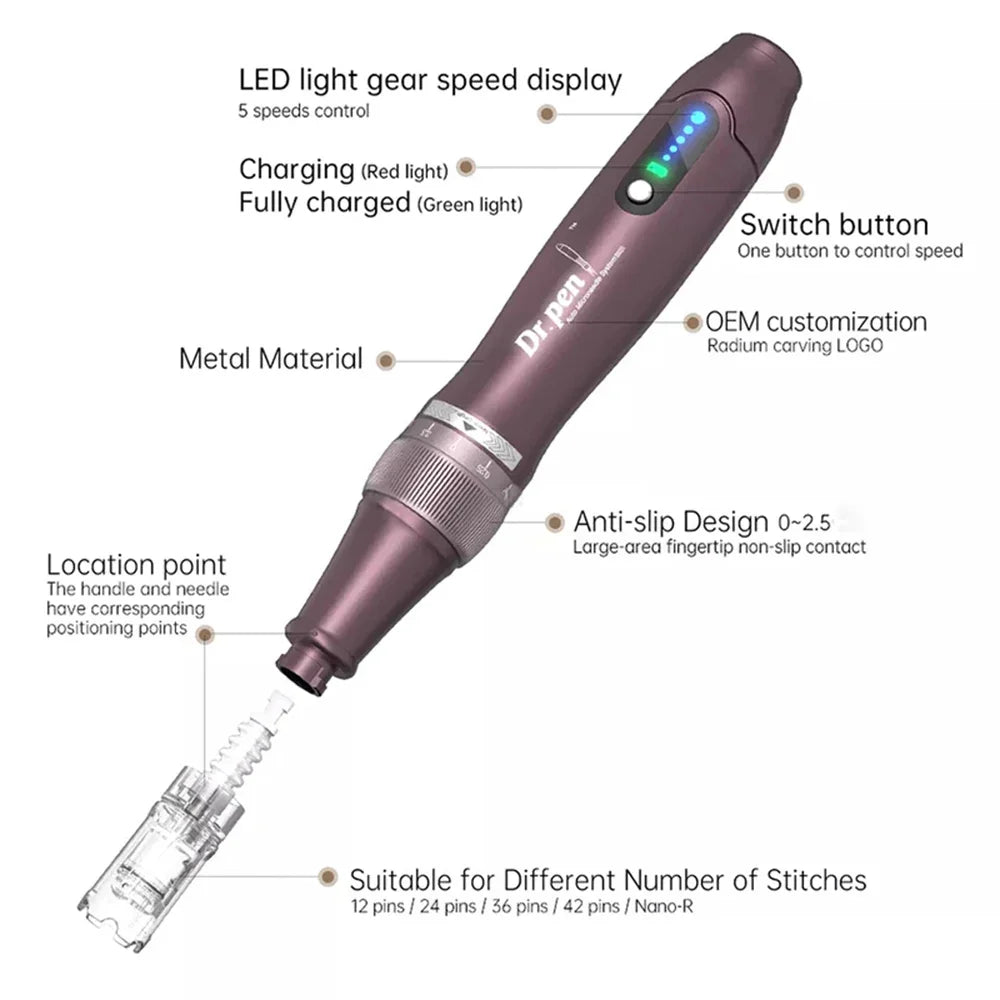 Original Dr.pen Ultima A10 With 2pcs Cartridge Wireless Skin Care Derma Pen Micro Microneedle Skin Pen Skin Rejuvenation Machine