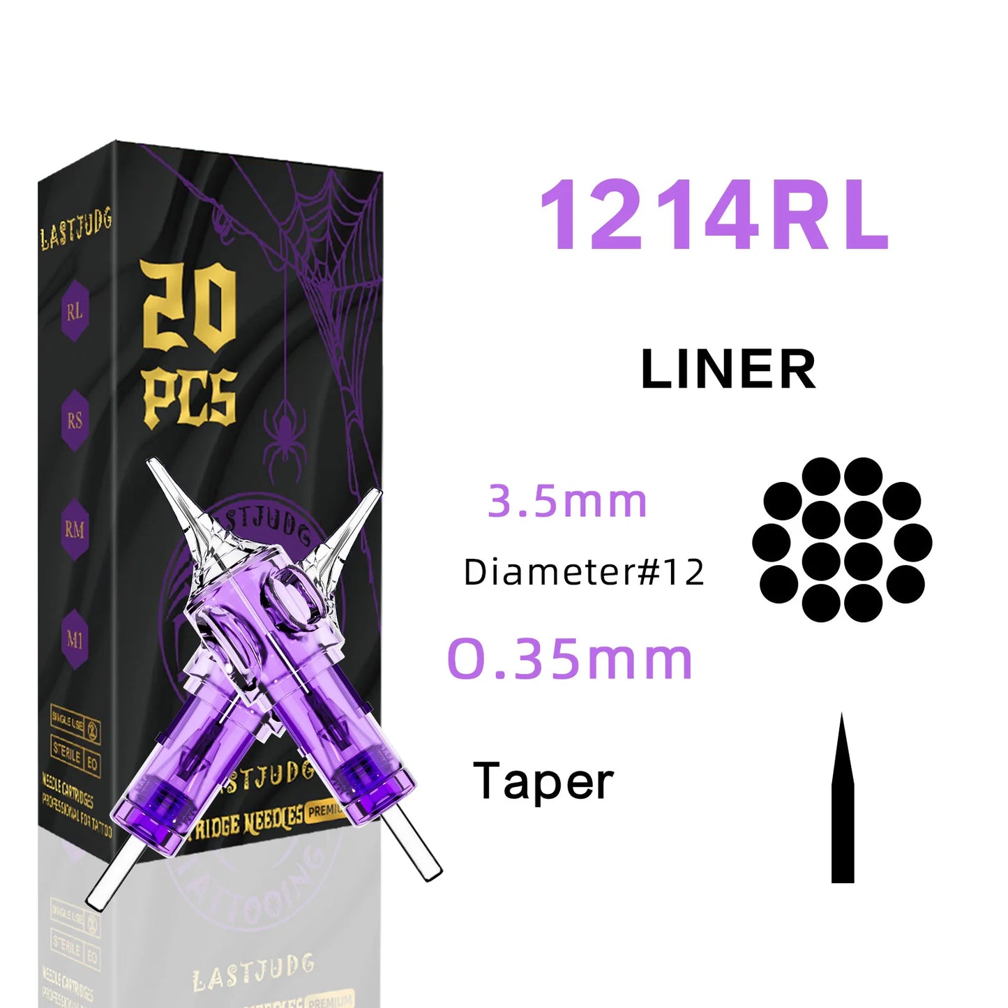 LASTJUDG Tattoo Needles 20PCS Disposable Tattoo Needles RL RS M1 RM Permanent Makeup Tattoo Cartridge Needle For Tattoo Pen