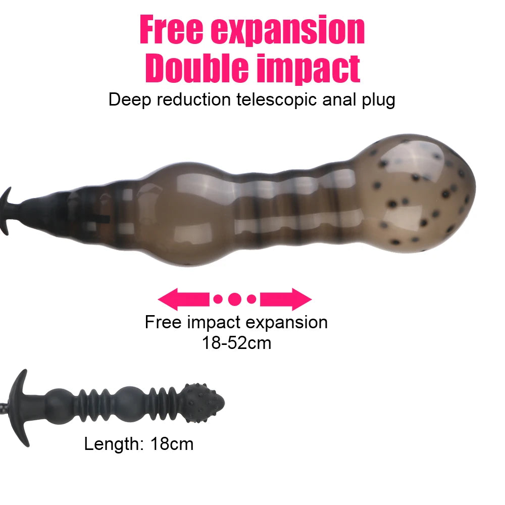 18-52cm Inflatable Anal Beads Anal Plug For Women Vaginal Dilator Men Butt Expander Big Dildos Female Masturbator Sex Toys Adult