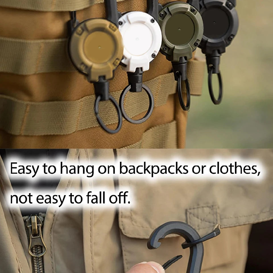 1/3Pcs Automatic Retractable Wire Rope Antitheft Easy-to-pull Buckle Rope Elastic Keychain Sporty Retractable Key Ring Anti Lost