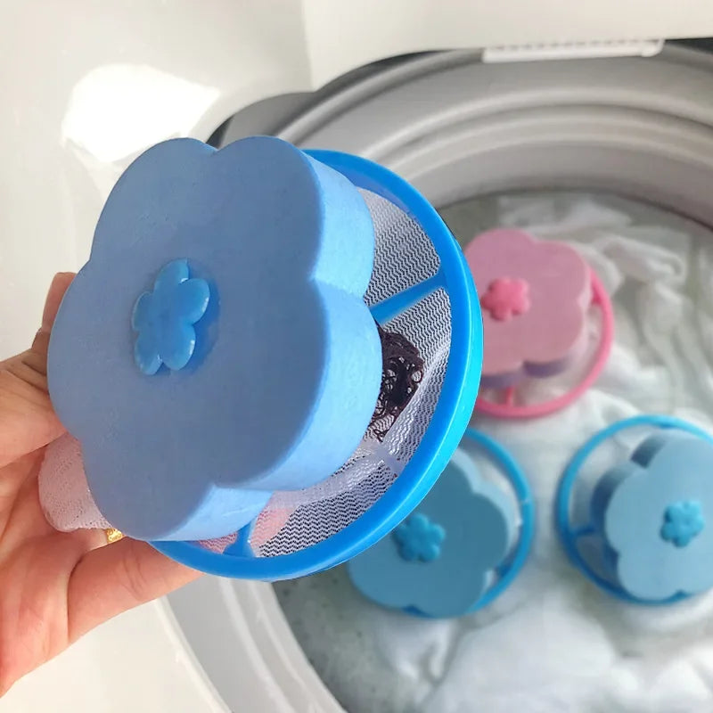 6 PCS Washing Machine Hair Filter Floating Pet Fur Lint Hair Removal Catcher Reusable Mesh Dirty Collection Pouch Cleaning Balls