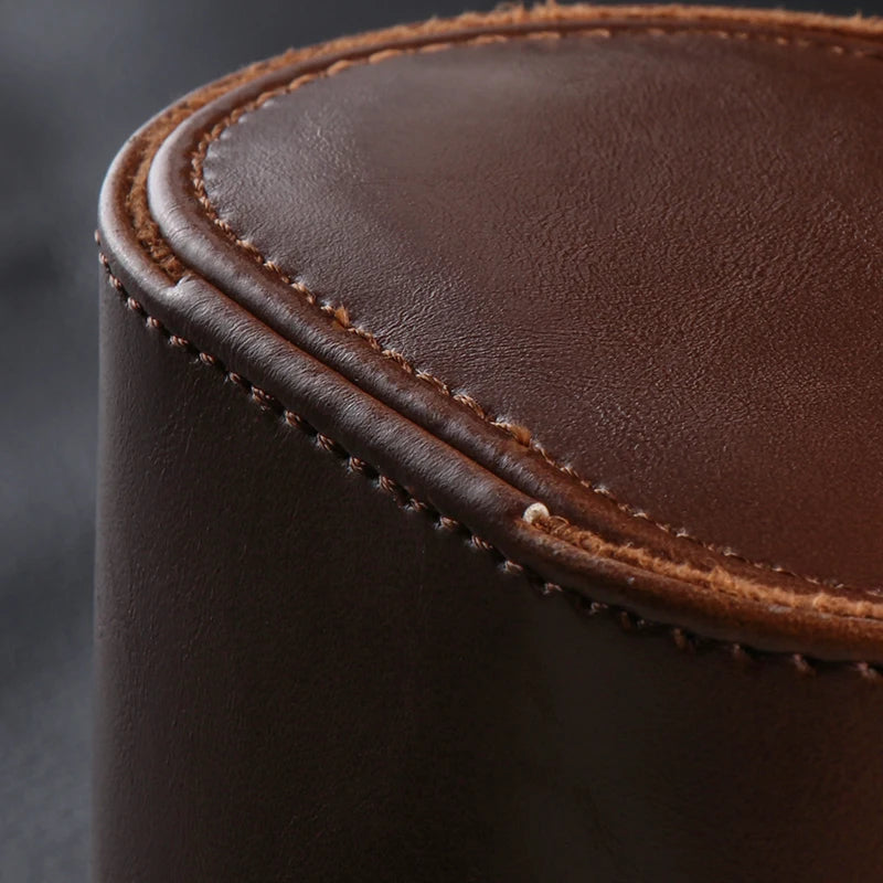 1 Grid Single Watch Box Vintage Pu Leather Slots Flexible Bracket Holder Mechinical Quartz Watch for Business Travel Storage Man