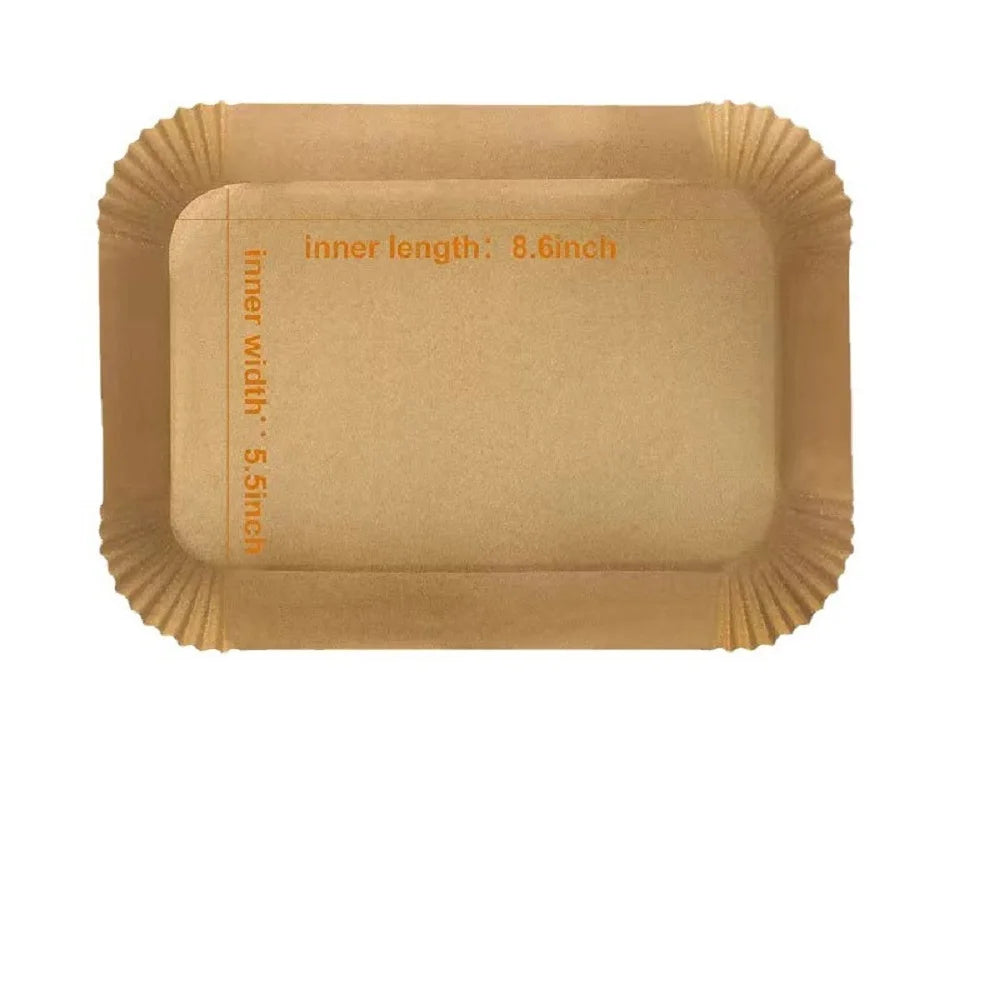 50/100pcs Disposable Air Fryer Paper Non-Stick Kitchen Baking Airfryer Mat Oilproof Micro-wave Barbecue Pad Baking Paper