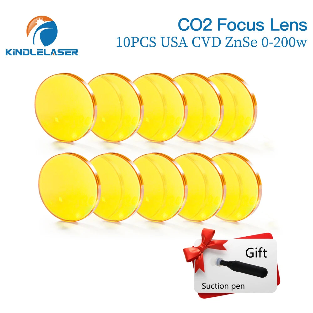 Kindlelaser Focus Lens 3/5/10PCS USA CVD Focus Lens ZnSe DIA  20mm FL50.8/63.5 for 0-200W CO2 Laser Engraving Cutting Machine