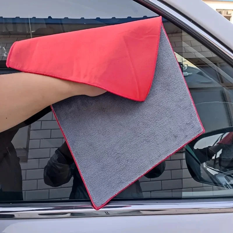 1pc Suede Double-sided Absorbent Traceless Reusable Glass Cleaning Cloth For Windows, Cars, Kitchen, Mirrors