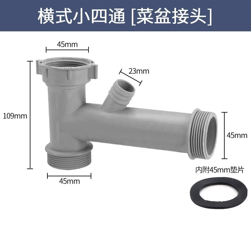 Sink Dish Basin Adapter Overflow Water Drains Pipe Joint Thread Hose Connector for Kitchen Bathroom Downpipe Accessories