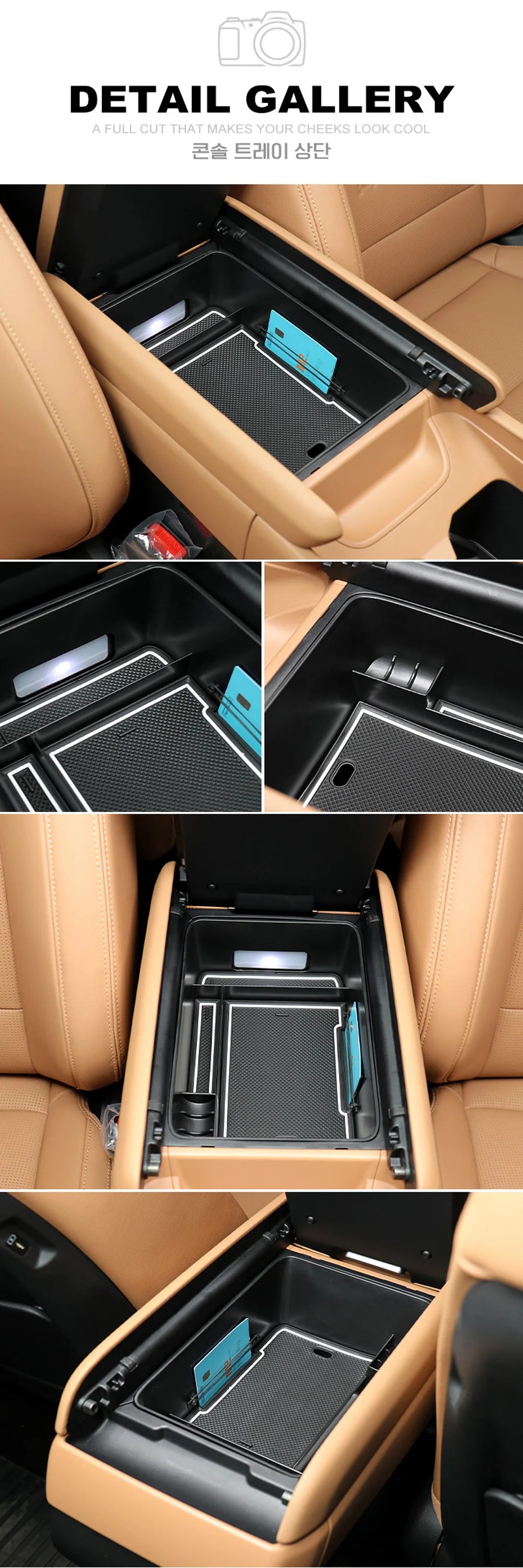 Central Console Armrest Box Storage Box Organizer Container Tray Car Interior Stowing Tidying For Hyundai Santa Fe MX5 2024