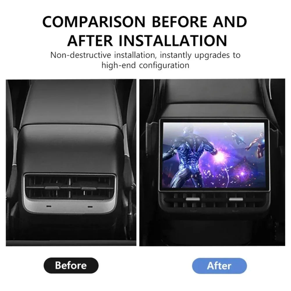 New Style 8.66 Inches Rear Display Android 13 WIFI Entertainment Screen 4G+64G Wireles Carplay Andriod Auto for Tesla Model Y 3
