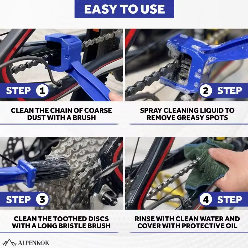 1pc Portable Bicycle Chain Cleaner, Motorcycle Road Bike Chain Clean Brush, Bicycle Clean Tool Kit, Cycling Chain Cleaner Mainte