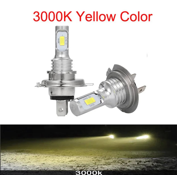2Pcs H7 LED Headlight Bulb Mini H4 H1 H3 Wireless 80W 20000LM 6500K 4300K CSP Car Headlamp Auto Diode Lamp 12V 24V Automobile