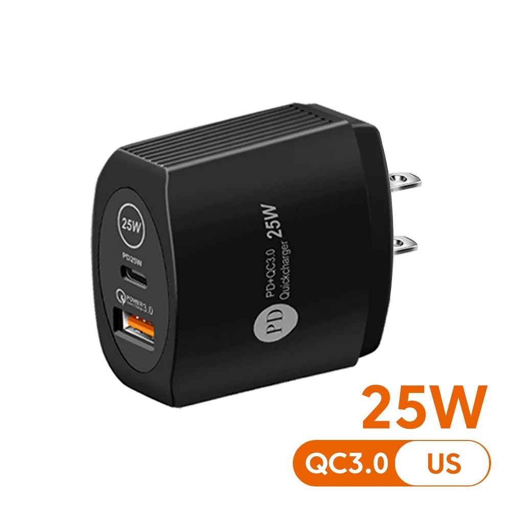 Olaf USB C Charger Fast Charging PD 25W Type C Charger Phone Charger Quick Charge 3.0 Adapter Compatible With IPhone Xiaomi Huaw