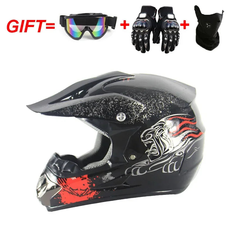 Adult Motocross Dirt Bike Helmet Dirtbike ATV Helmet Unisex Adult Men Women Adjustable Off-Road Motorcycle Helmet