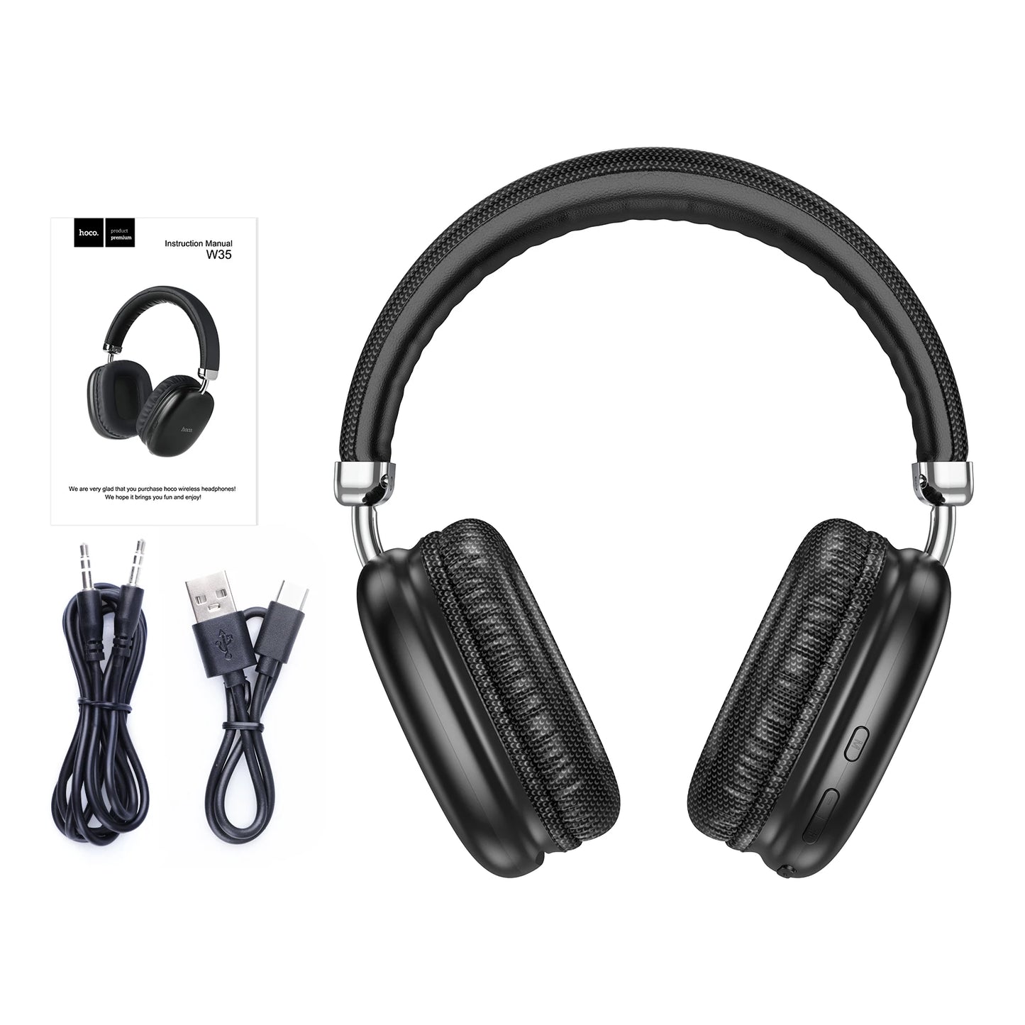 HOCO Bluetooth Headsets Wirless Earphone Hifi Audio Music Phone Call Big Earphones Gaming Over The Ear 40MM High Sounds Earbuds