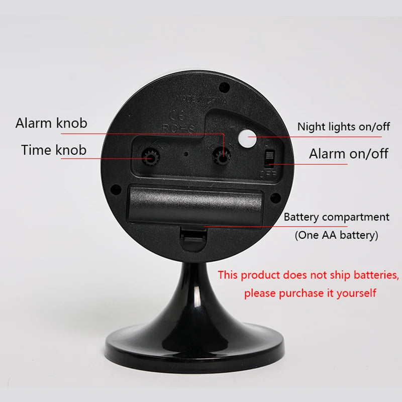 1 piece retro metal quartz alarm clock, silent bedside night light desk clock, home decoration, holiday gift (excluding battery)