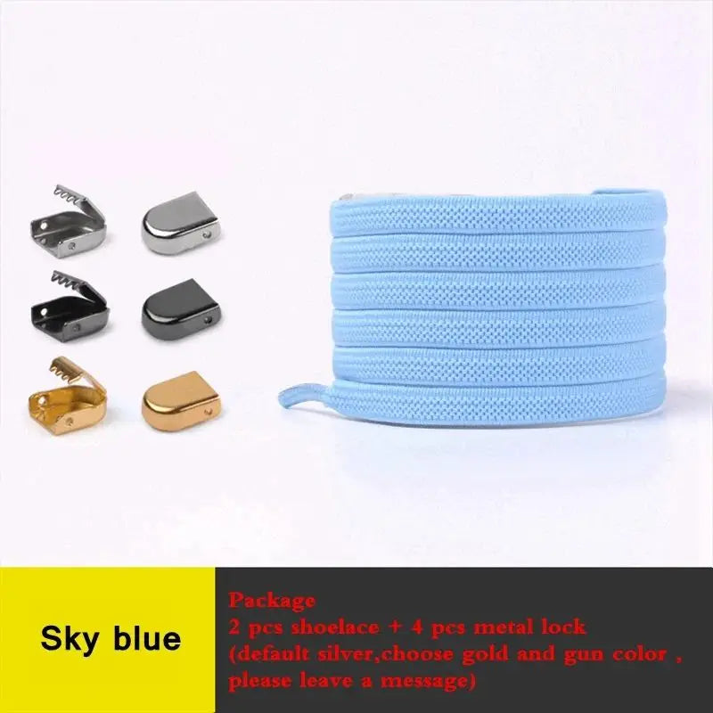 Elastic Flat Shoelaces No Tie Shoe Laces Outdoor Leisure Sneakers Quick Safety Flat Shoe Lace Kids and Adult Unisex Lazy Laces
