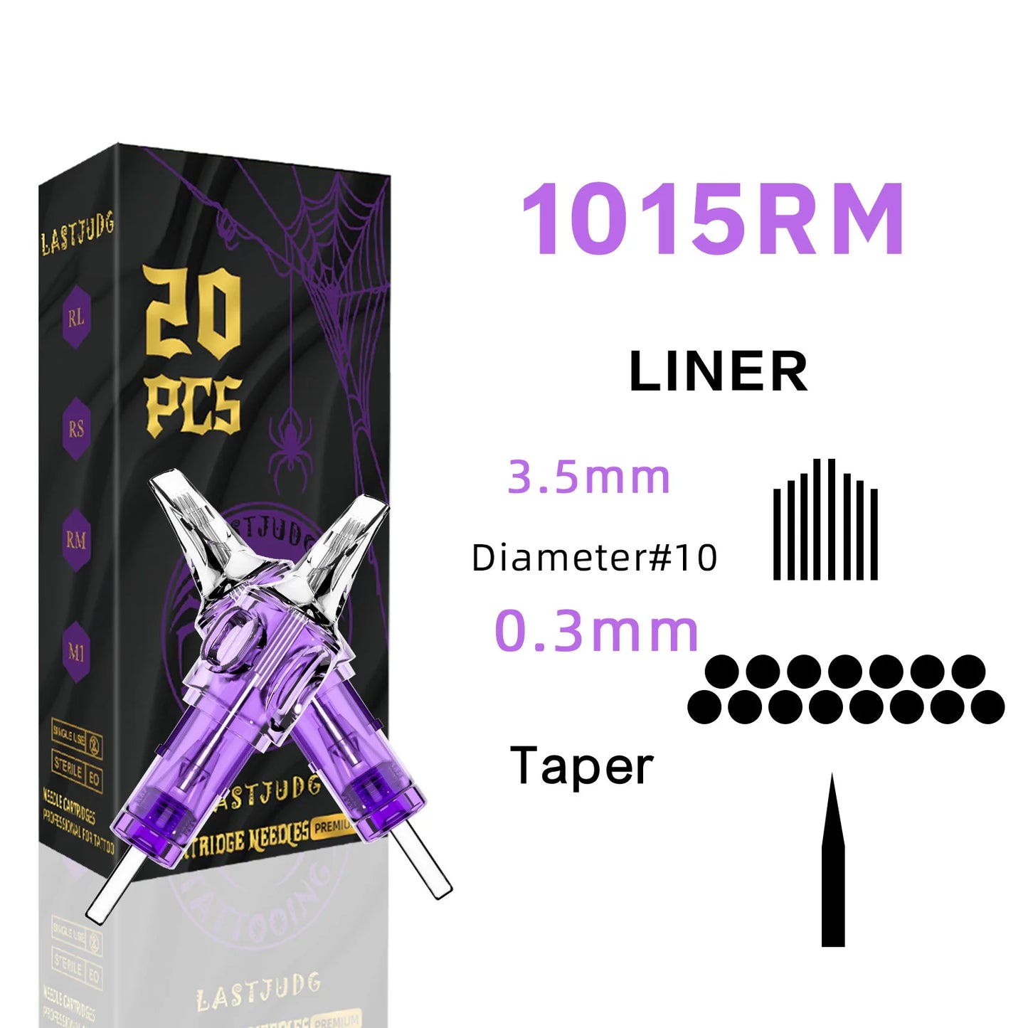 LASTJUDG Tattoo Needles 20PCS Disposable Tattoo Needles RL RS M1 RM Permanent Makeup Tattoo Cartridge Needle For Tattoo Pen