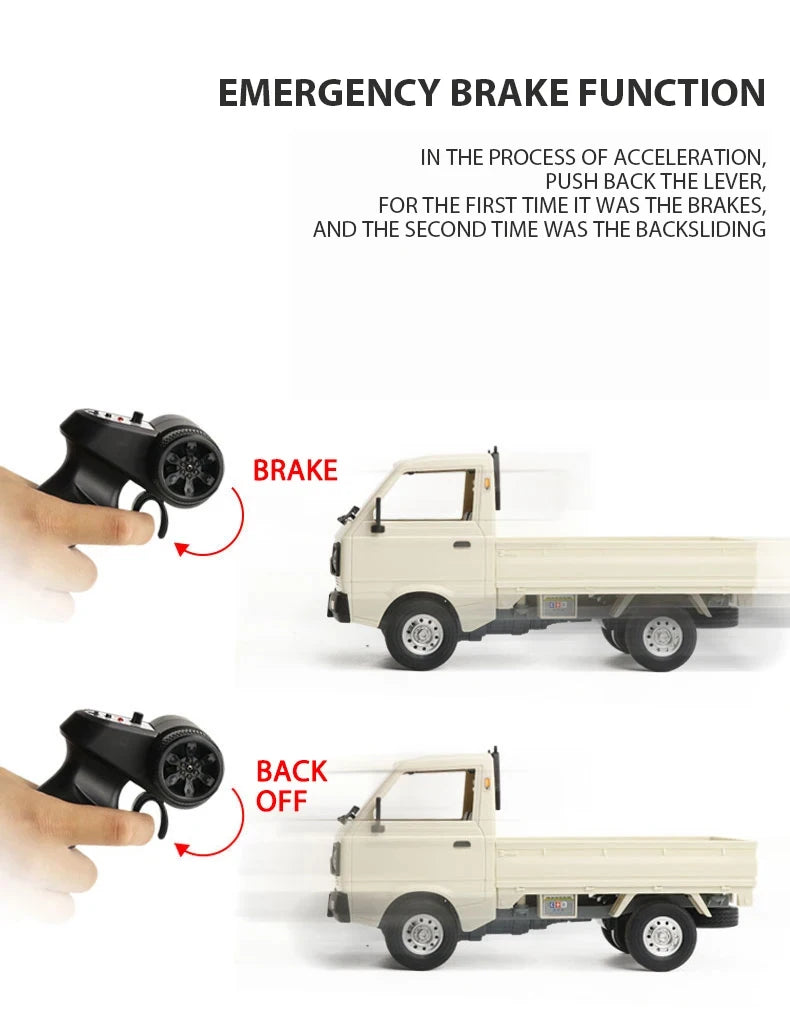 ZWN 1:12/1:16 Retro Rc Car With LED Lights Full-scale Simulation Vehicle Professional 4WD Remote Control Pickup Truck Model Toys