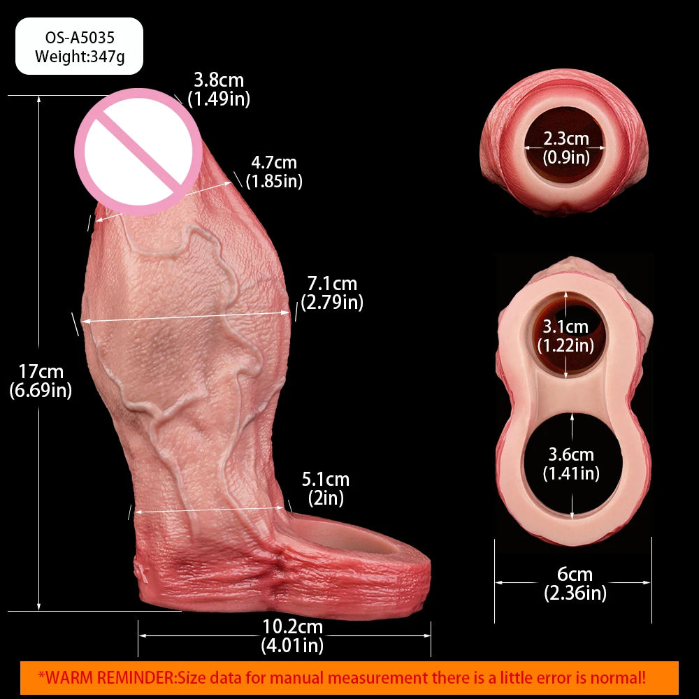 ORALSX 10 Styles Silicone Reusable Open-ended Penis Sleeve Delay Ejaculation Dick Enlargement Sex Toys For Men Game Pleasure