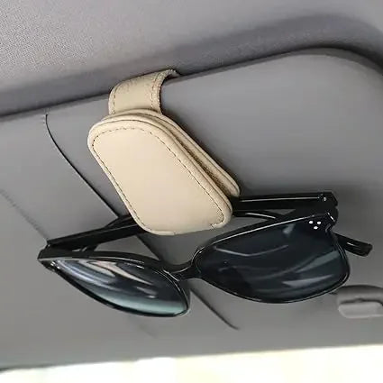 Car Sunglasses Mount Ticket Card Sun Visor Sunglasses Holder Glasses Case Magnetic Clip Leather Eyeglasses Clip Car Accessories