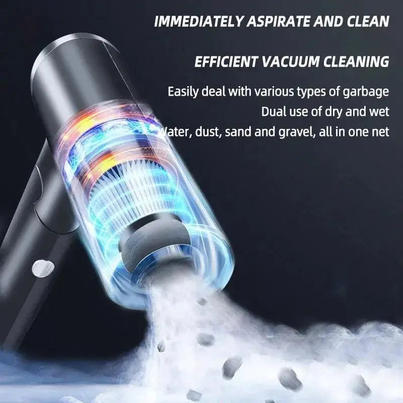 1pc Wireless Vacuum Cleaner Dual Use for Home and Car 120W High Power Powerful Vacuum Cleaner Black