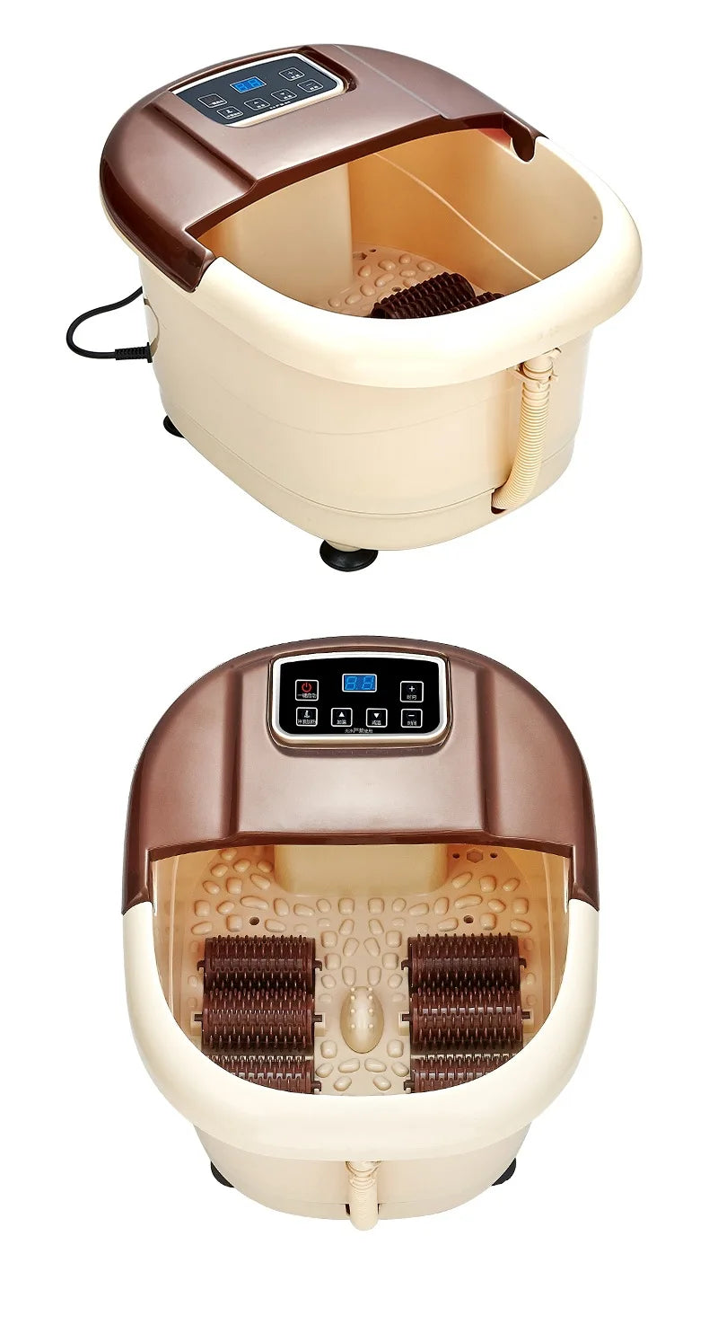 Electric Foot Spa Full-Automatic Massage Home Surfing Foot Bath Vibration Soaking Heater Foot Therapy Machine