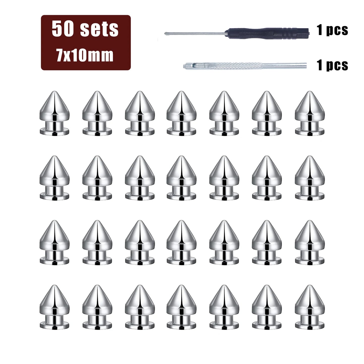 Cone Spikes Clothing Studs Screw Back Rivet With Tools For Clothes Shoes Belts Bags Dog Collars Craft