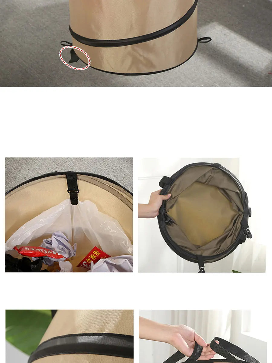 1pc Pop-up Trash Can, Outdoor Portable Camping Folding Trash Can Camping Trash Can Gardening Garden Garbage Bag Garden Leaf Buck