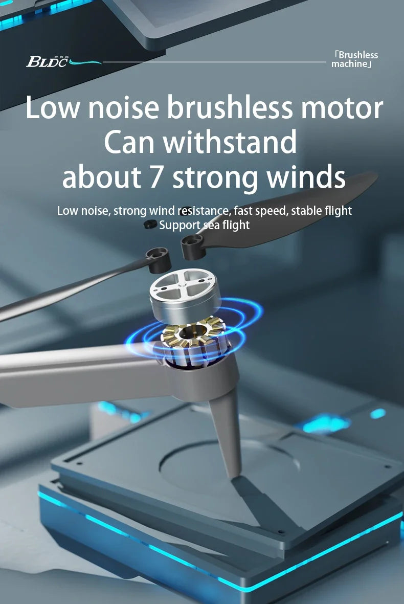 Hot Drone AE7 Pro Brushless Professional 8K HD Camera WIFI FPV Obstacle Avoidance Optical Flow RC Foldable Quadcopter Toys